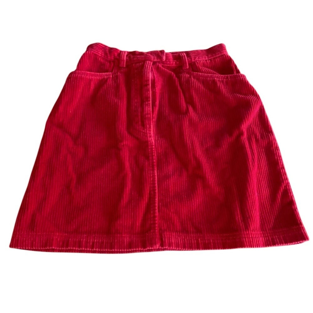 Vintage Carolina Blues Red Corduroy Mini Skirt Women’s 8 90s Y2K Indie Punk 70s